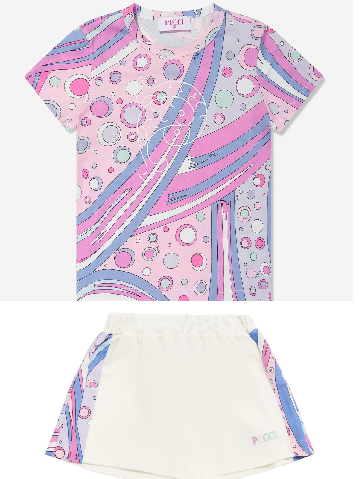 Emilio Pucci Blue Printed Shorts Set