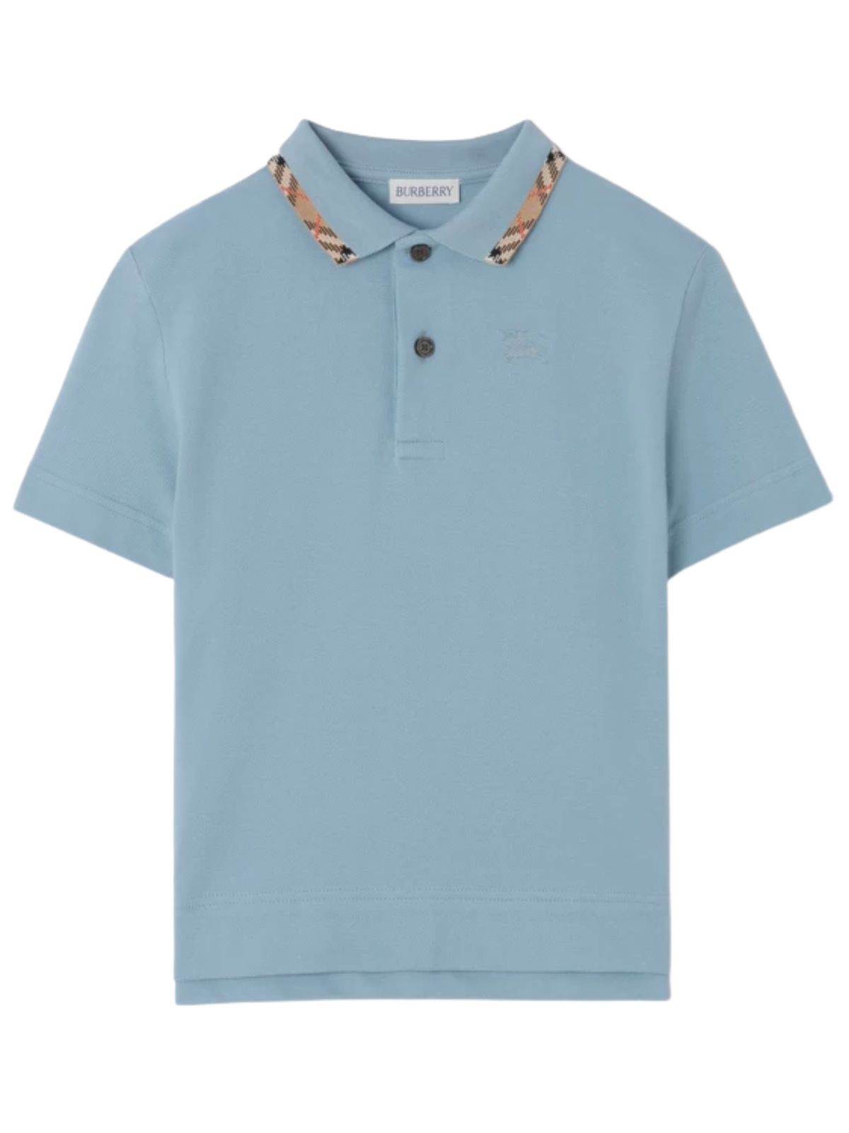 Burberry Boys Blue Johane Check Trim Polo
