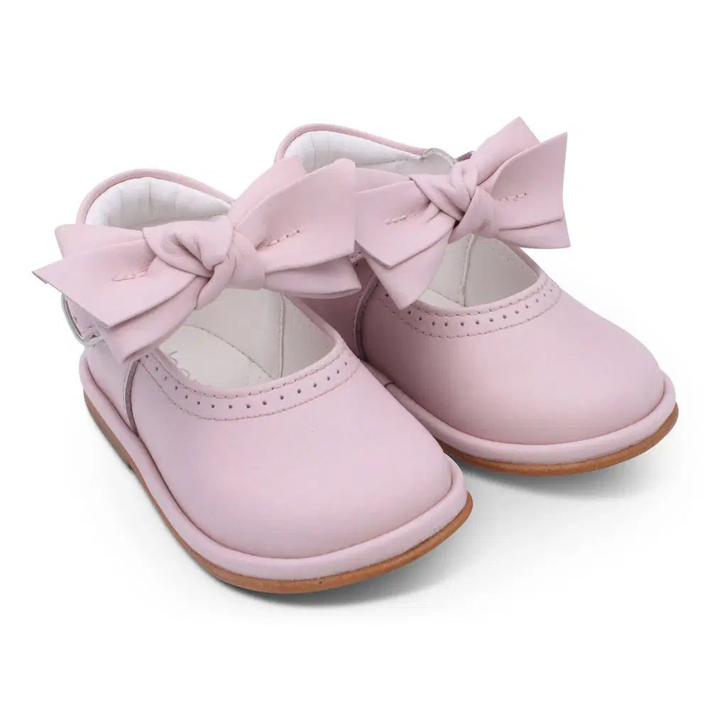Borboleta Pink Leather Bow Shoes