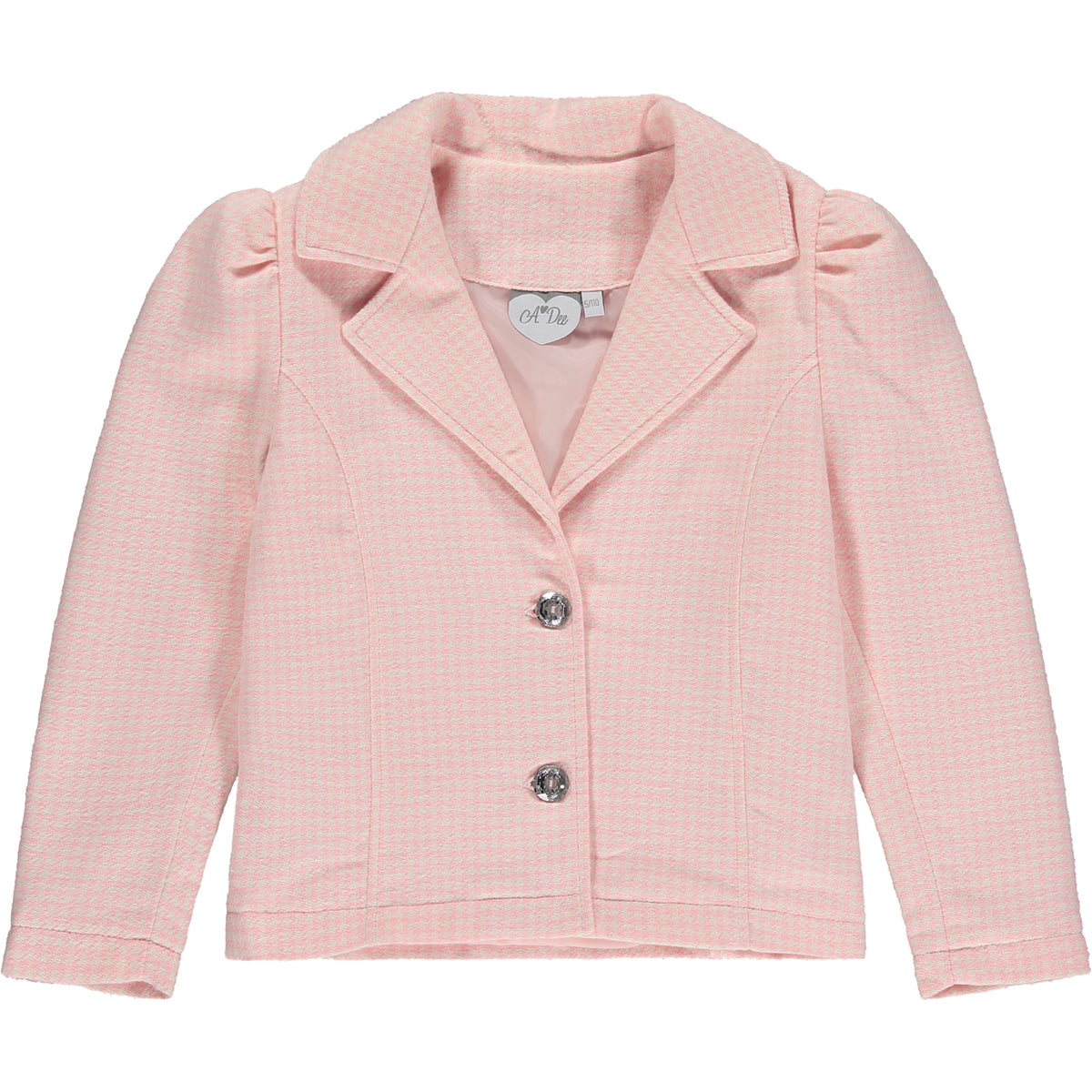 A Dee Pink Houndstooth 'Aria' Blazer