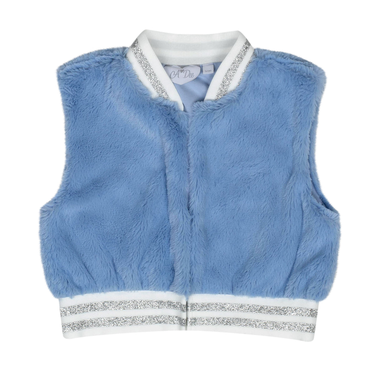 A Dee Girls Blue 'Phoenix' Faux Fur Gilet