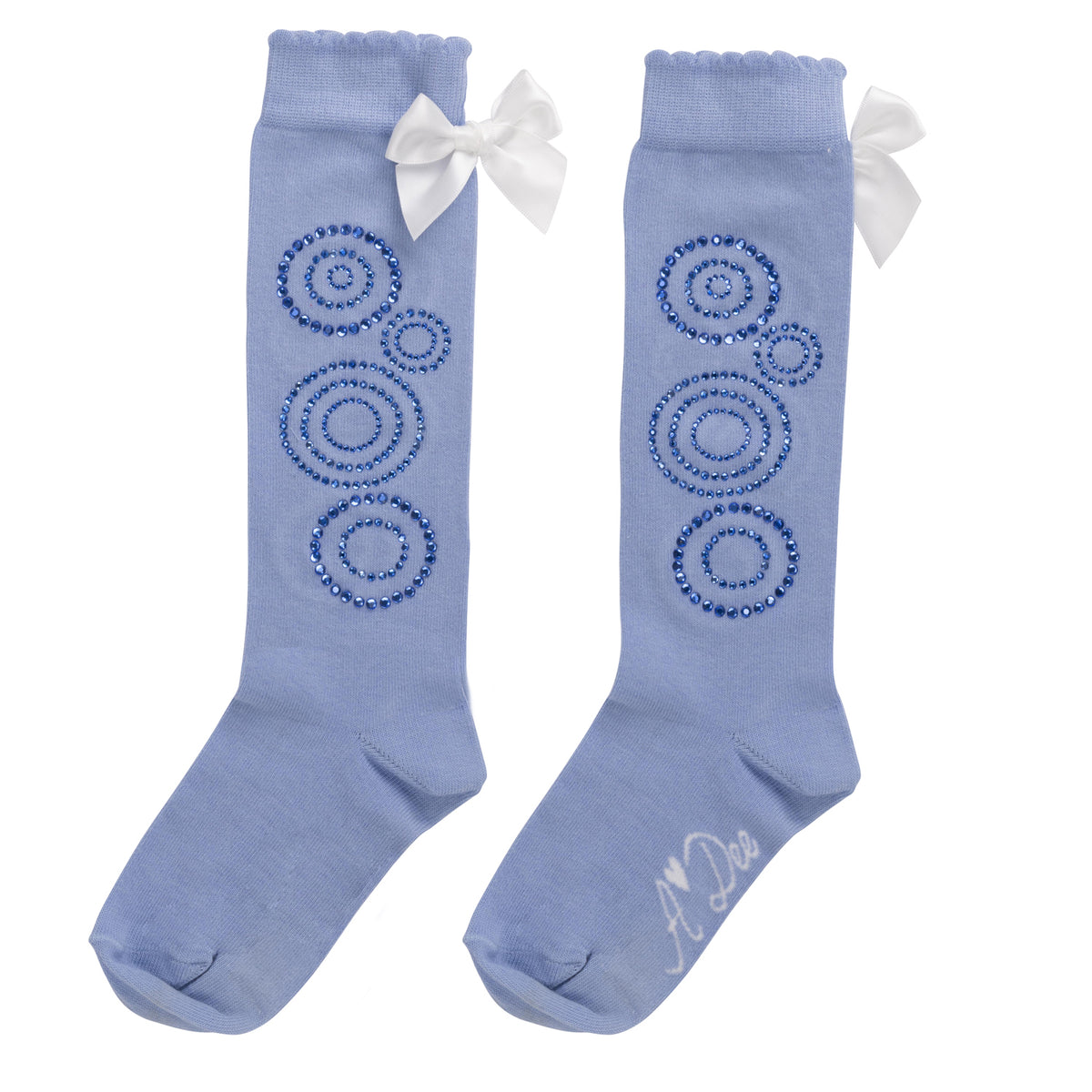 A Dee Girls Blue 'Perrie' Diamond Knee Socks