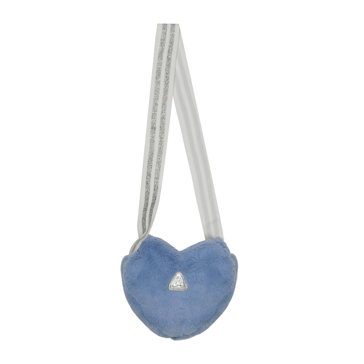 A Dee Girls Blue 'Pandora' Faux Fur Heart Bag