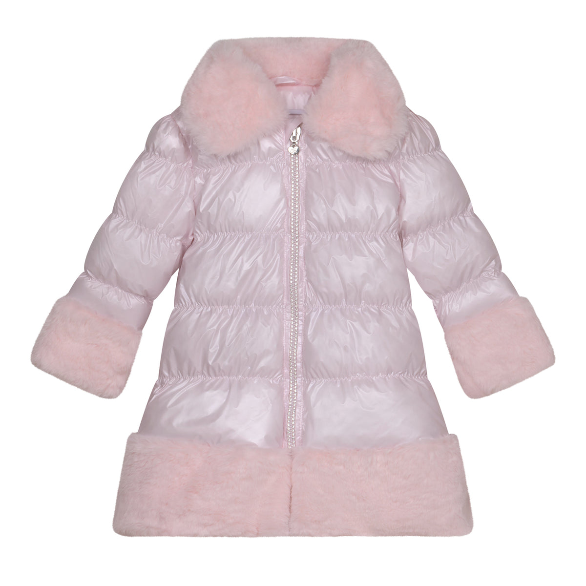 A Dee Pink 'Sarah' Faux Fur Trim Coat