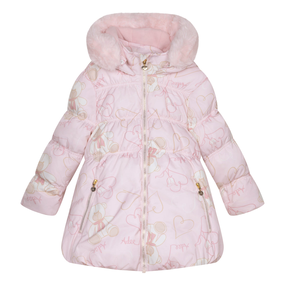 A Dee Girls Pink 'Stella' Teddy Coat