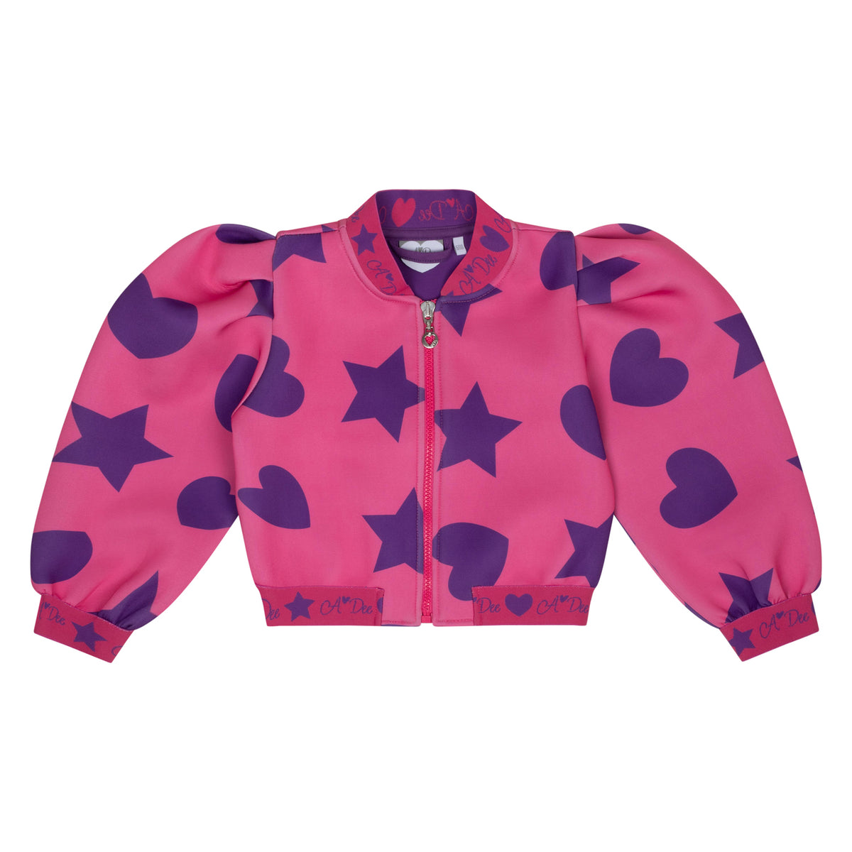 A Dee Girls Pink 'Tia' Hearts & Stars Bomber