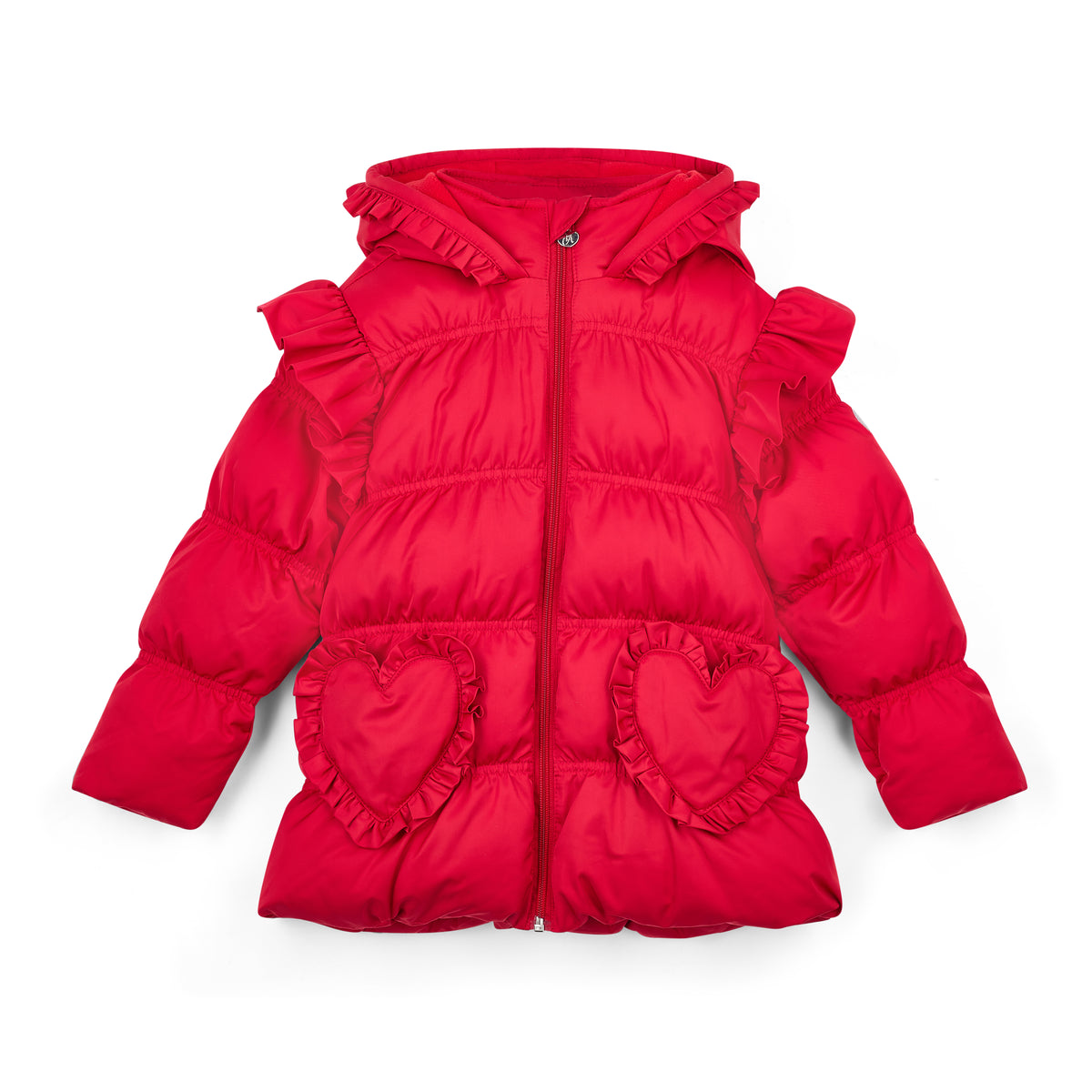 A Dee Girls Liliana Red Frill Heart Coat