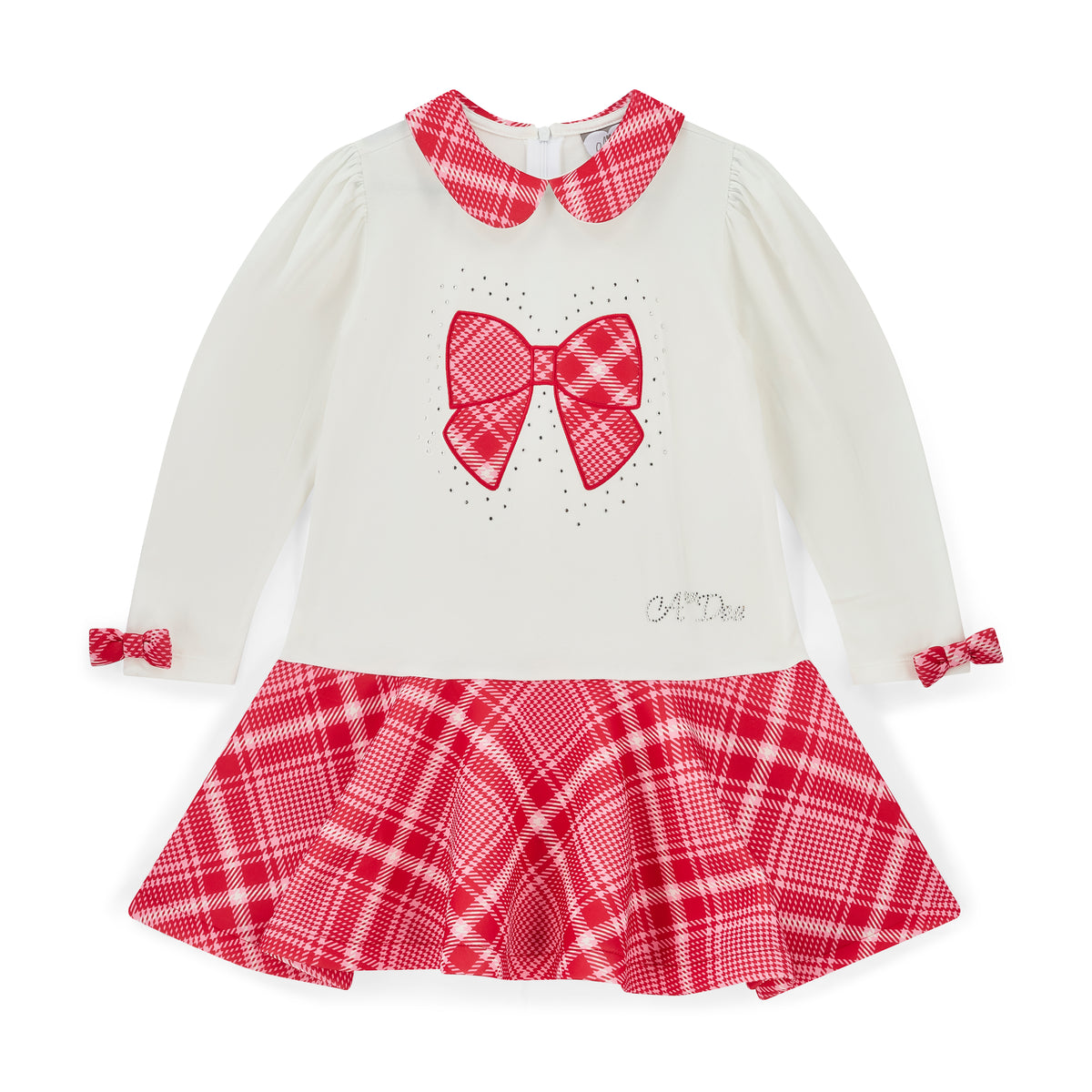 A Dee Girls Lottie Check Bow Dress