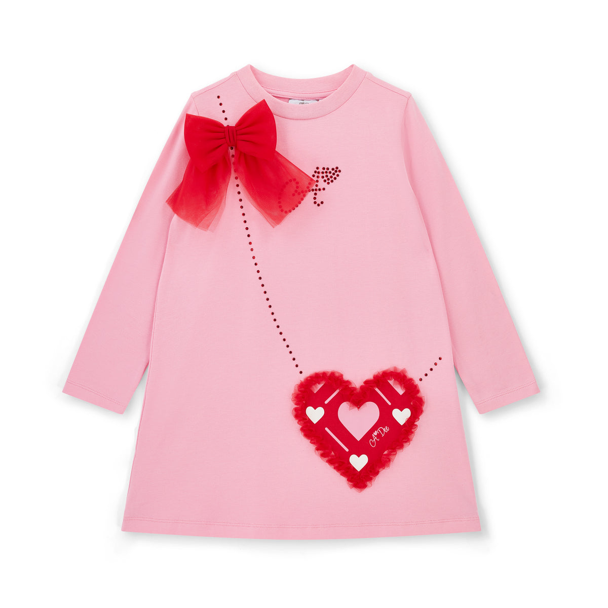 A Dee Girls Lotus Pink Heart Bag Dress