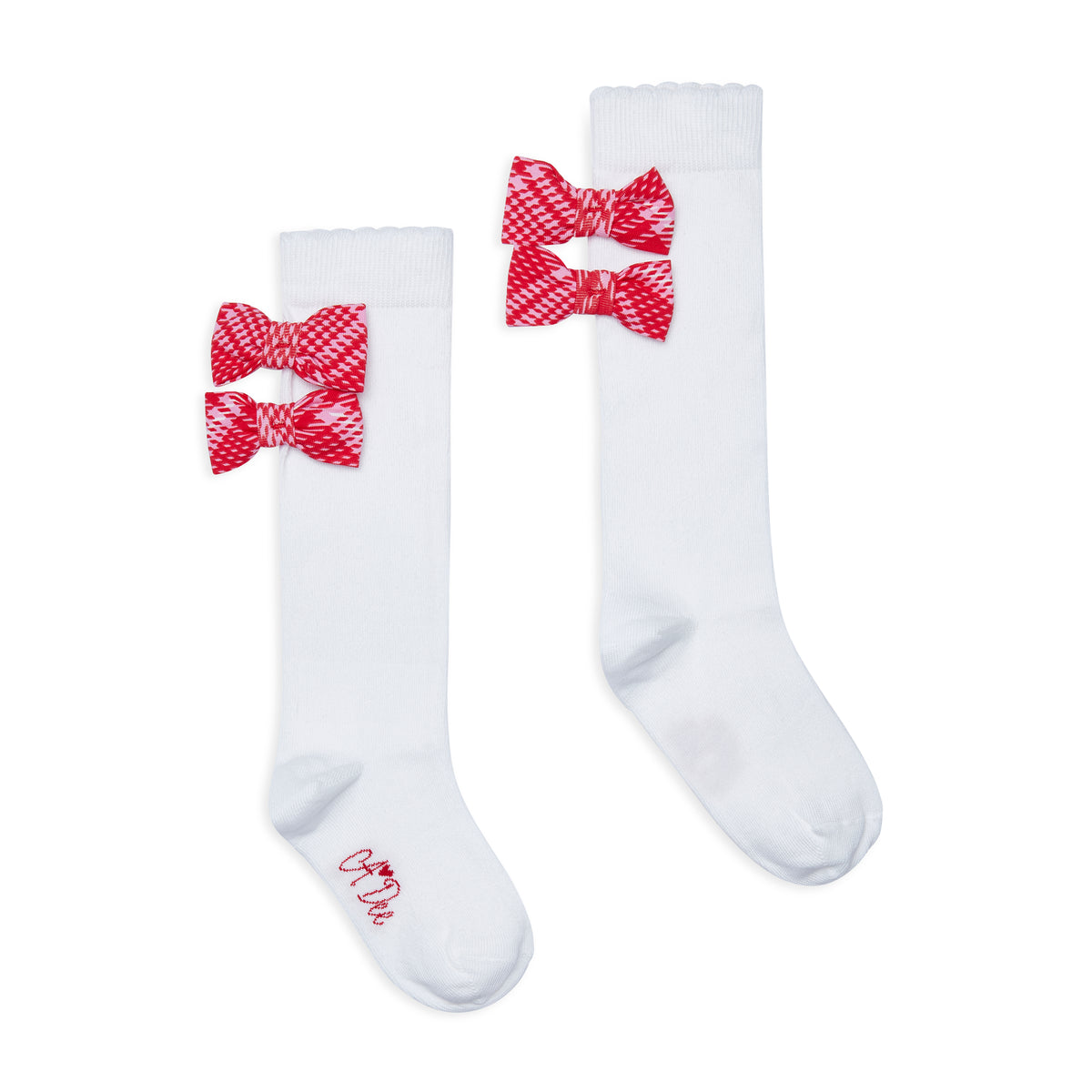 A Dee Girls Landan Check Bow Knee Socks
