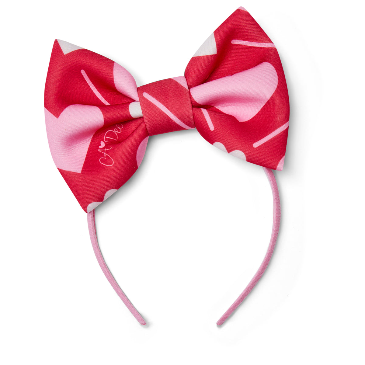 A Dee Girls Red Lane Heart Bow Hairband