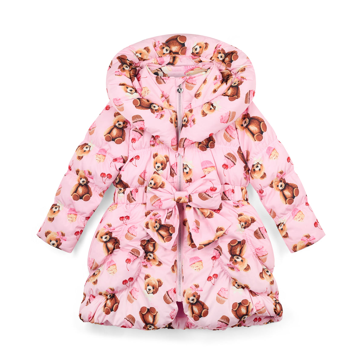 A Dee Girls Lauren Pink Bear Print Coat