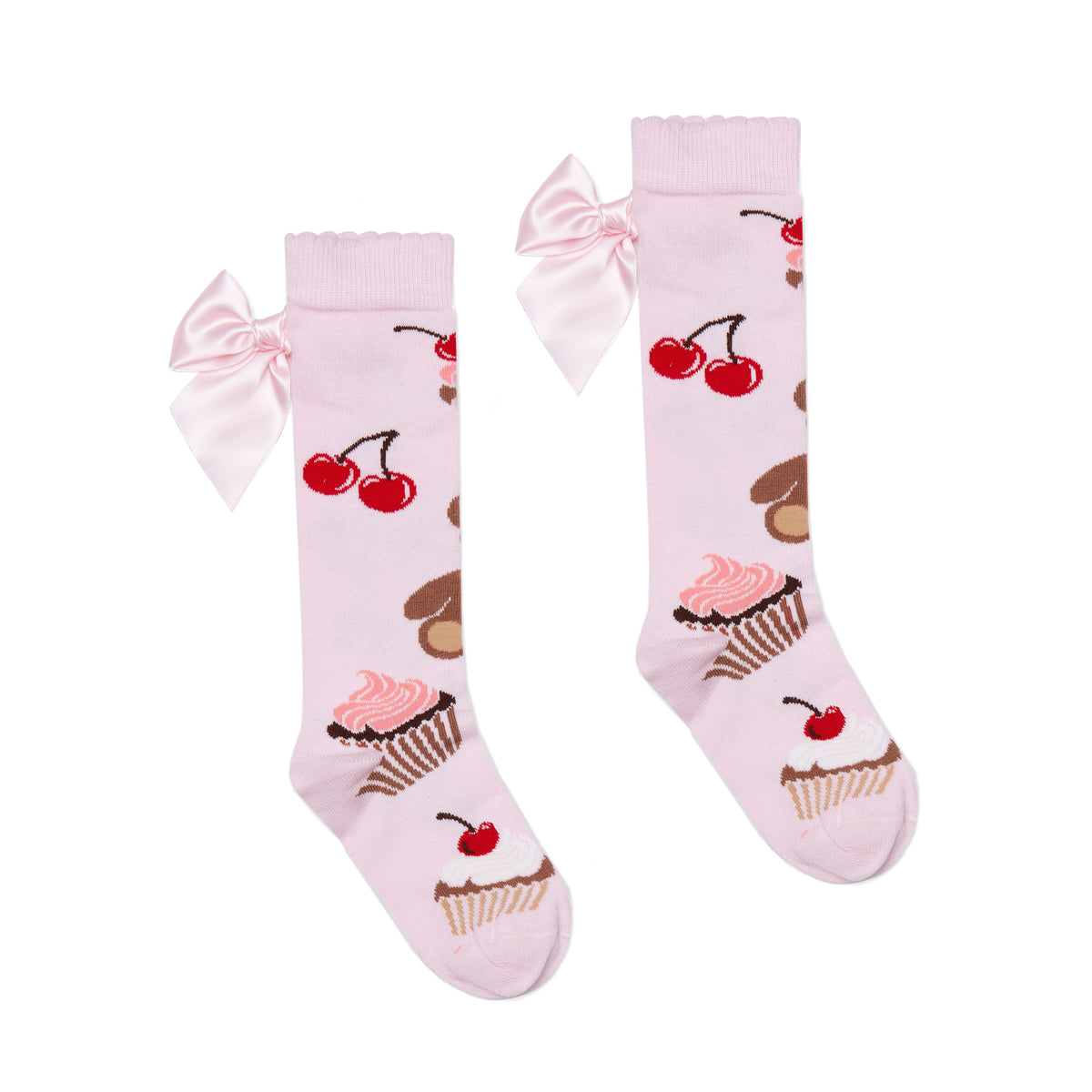 A Dee Girls Leah Pink Bear Knee Socks