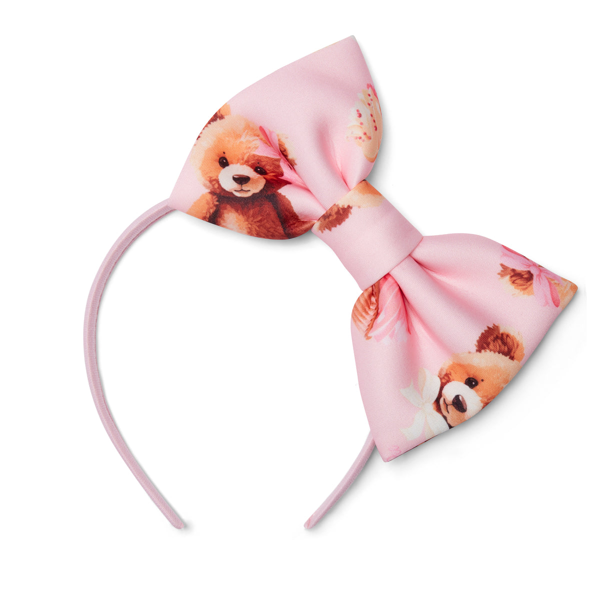 A Dee Girls Pink Memphis Bear Bow Hairband