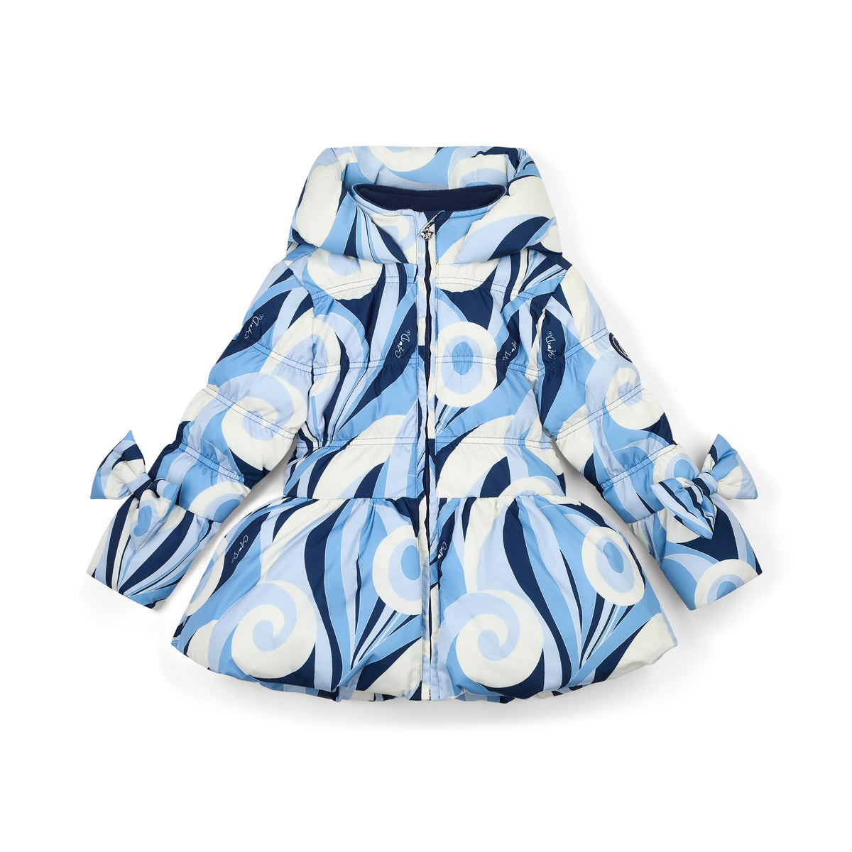 A Dee Girls Nylah Navy Swirl Print Coat