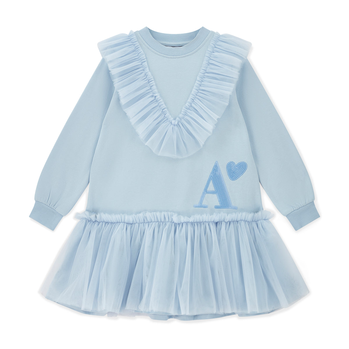 A Dee Girls Lacey Blue Tulle Sweat Dress