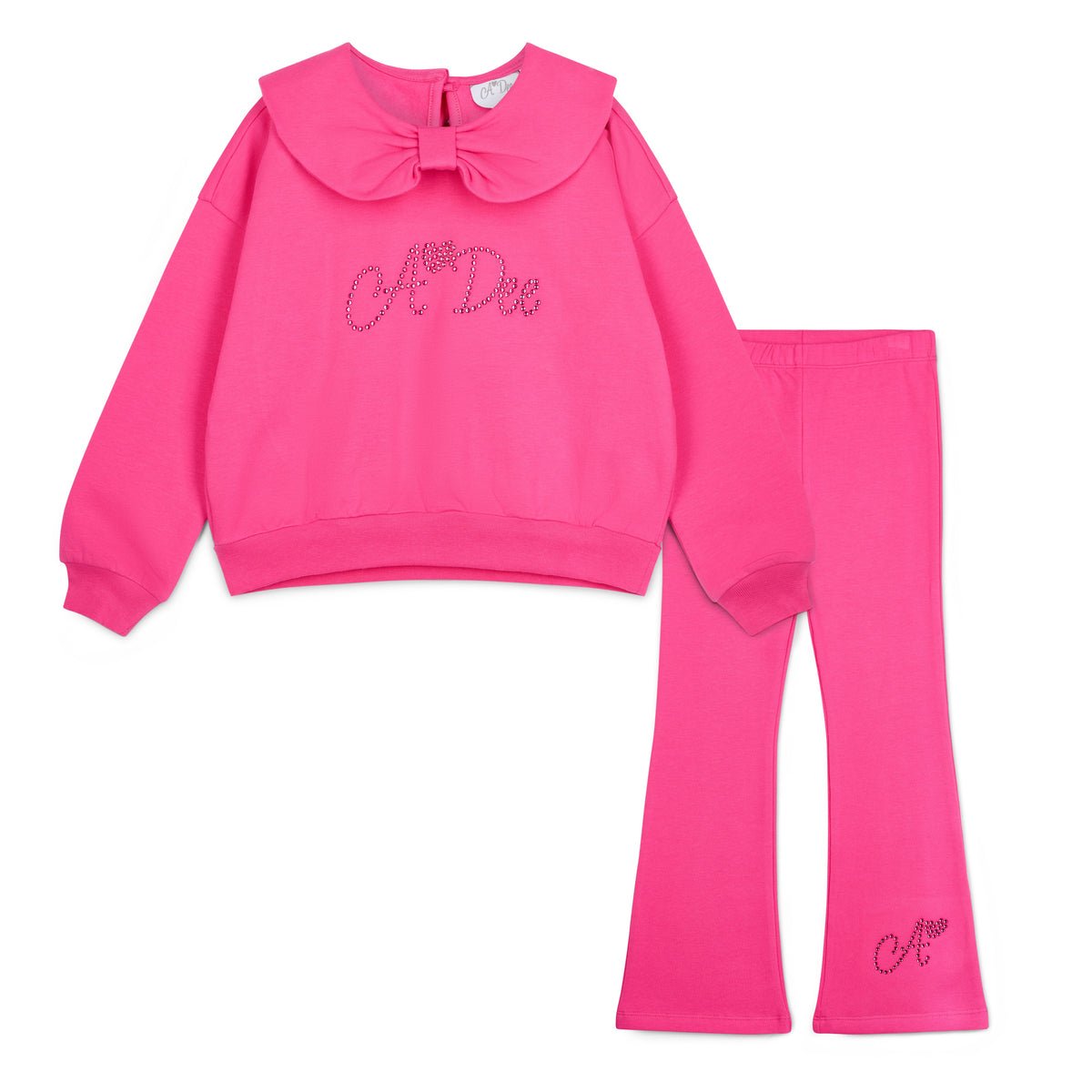 A Dee Girls Fuchsia 'Amara' Flared Jogsuit