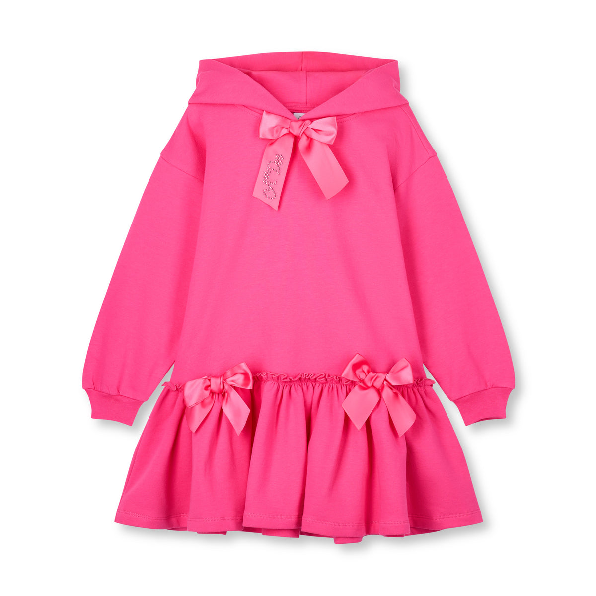 A Dee Girls Fuchsia 'Alana' Hooded Dress