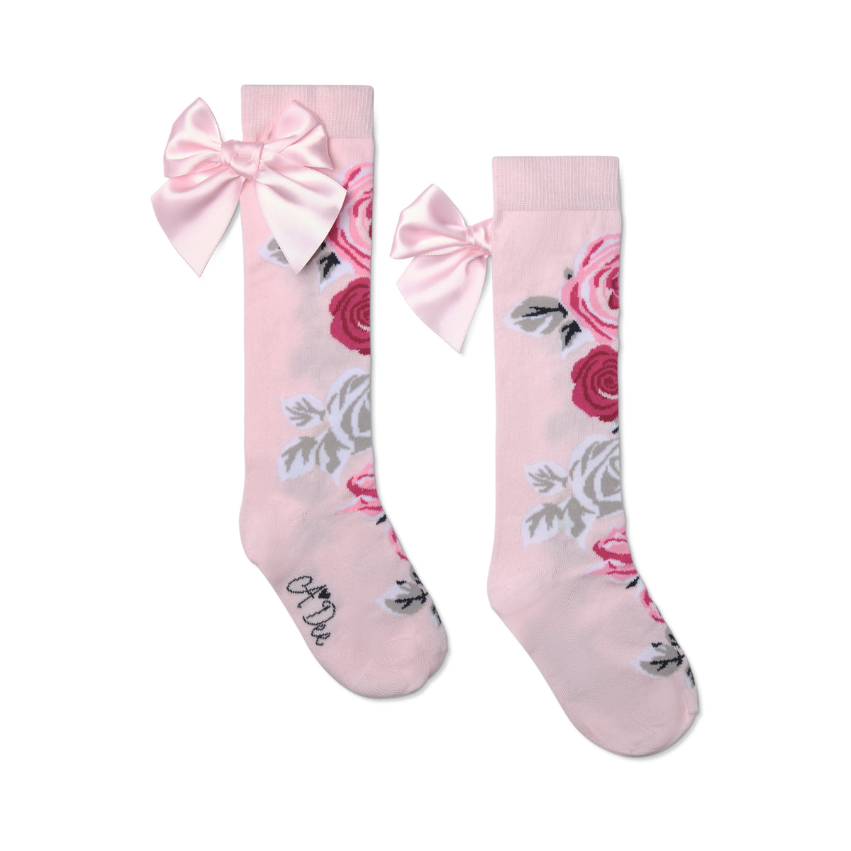 A Dee Girls Rose Print 'Alessandra' Knee Socks
