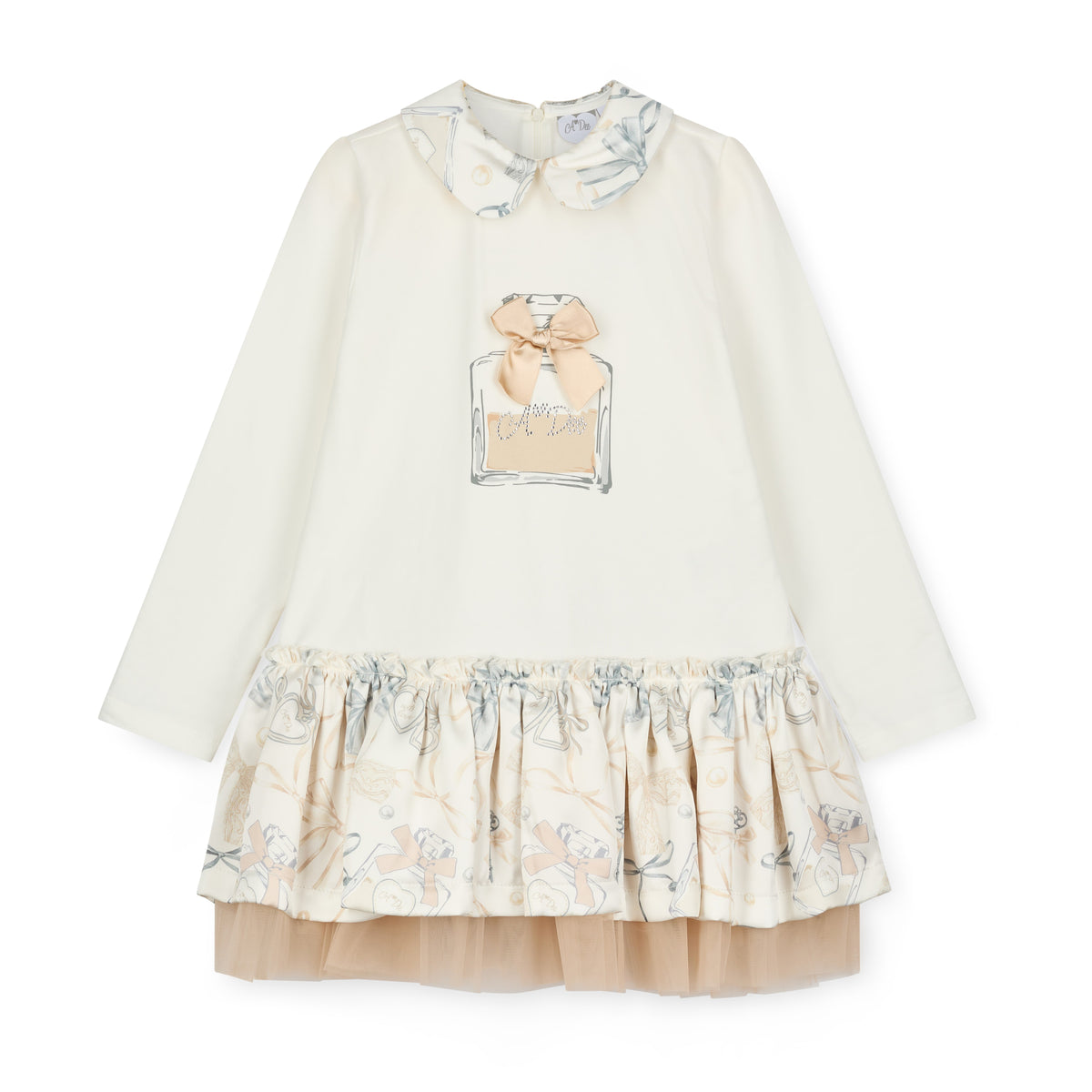 A Dee Girls White 'Betty' Bow Print Dress