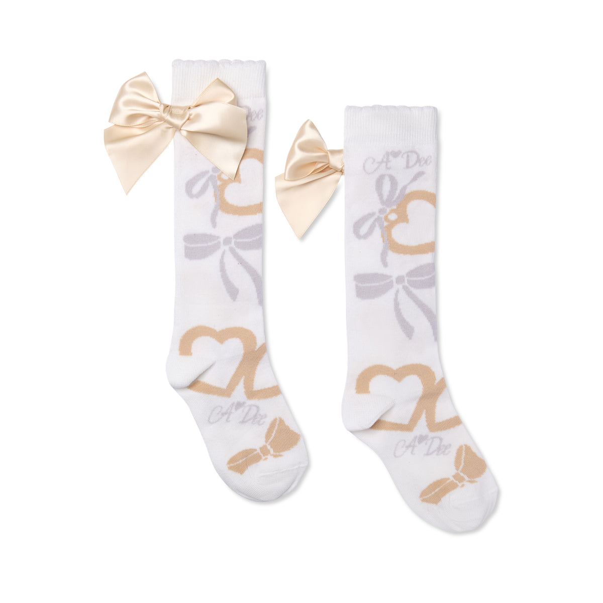 A Dee Girls Bow Print 'Alessandra' Knee Socks