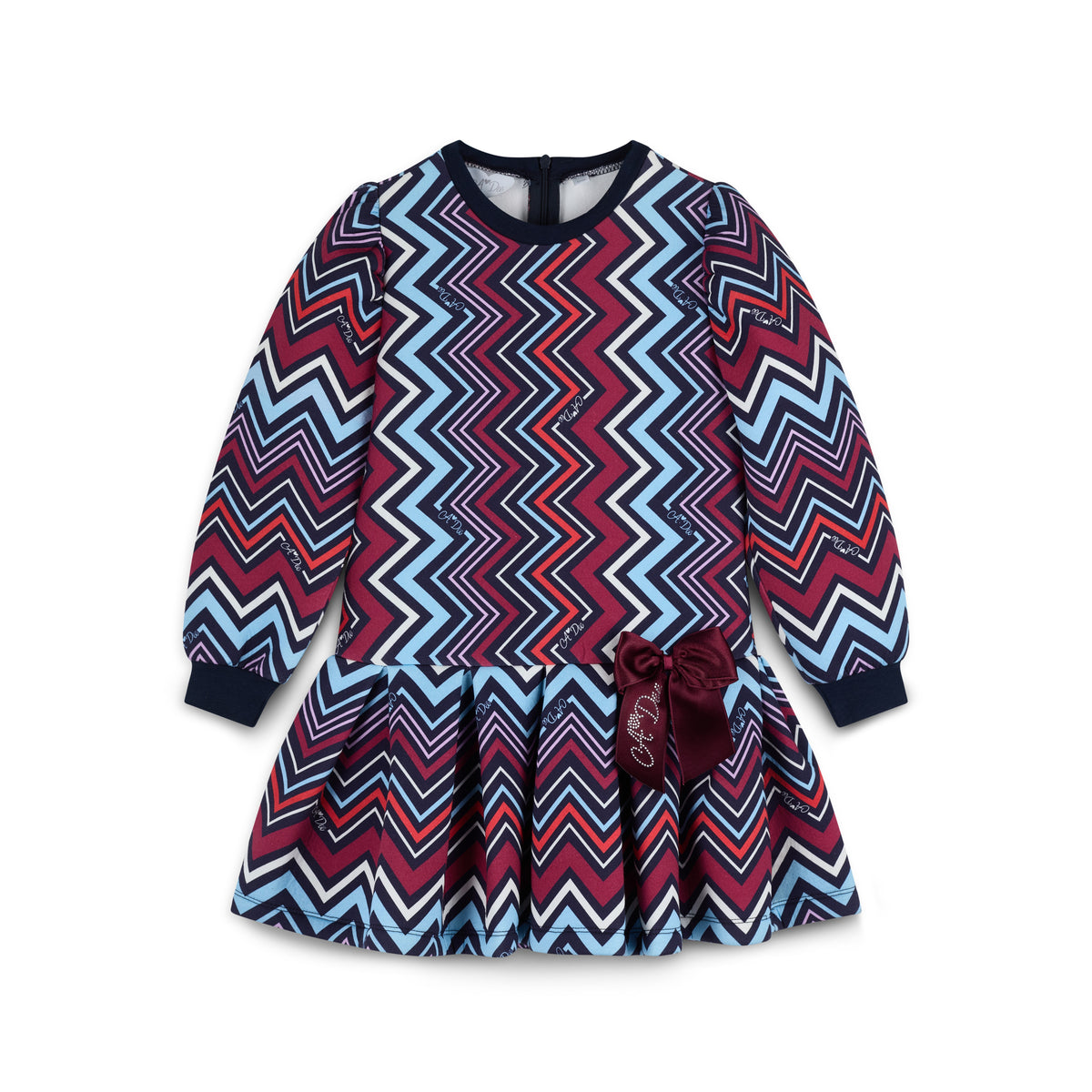 A Dee Girls 'Cora' Chevron Print Dress