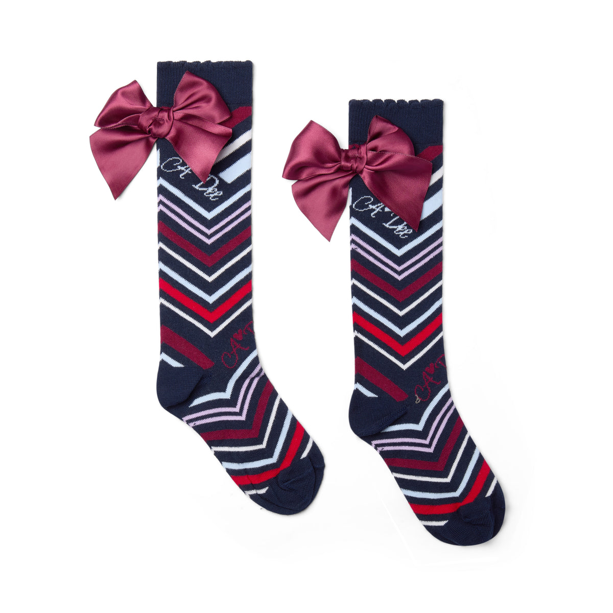 A Dee Girls Chevron Print 'Alessandra' Knee Socks