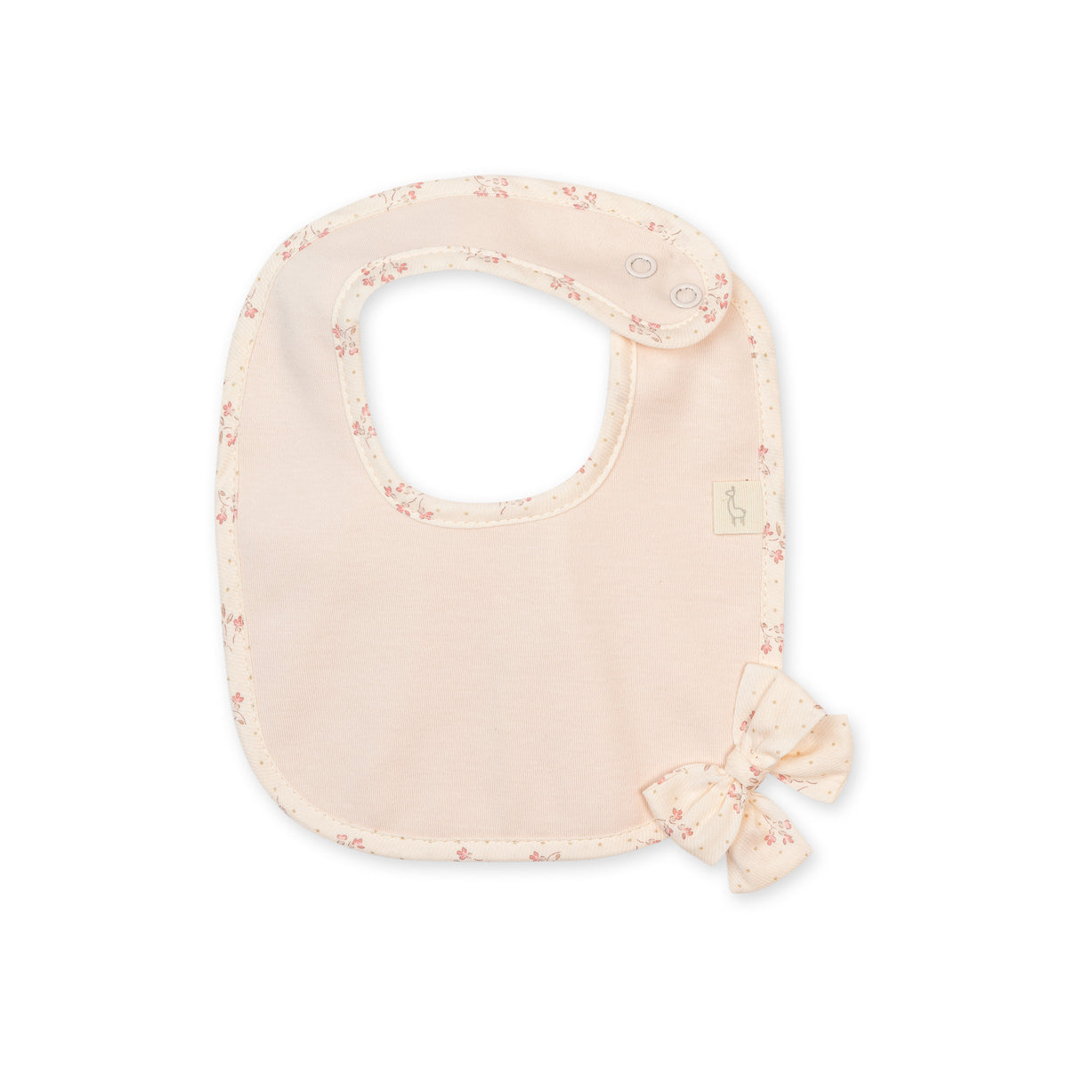 Baby Gi Peach Floral Bow Bib