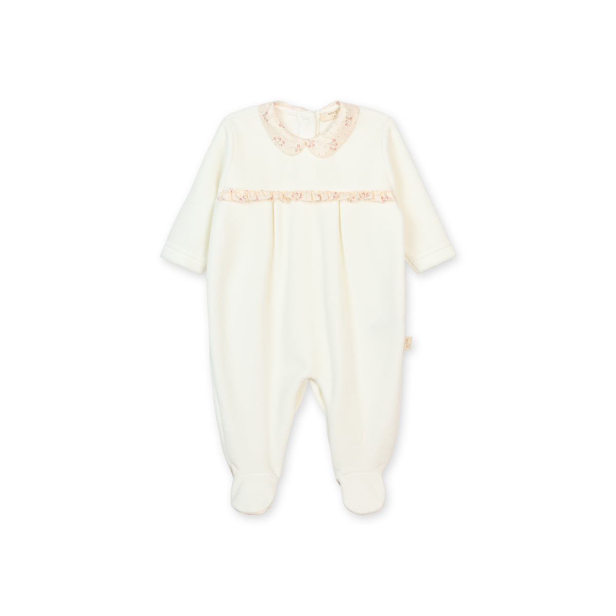 Baby Gi Ivory Velour Floral Babygrow