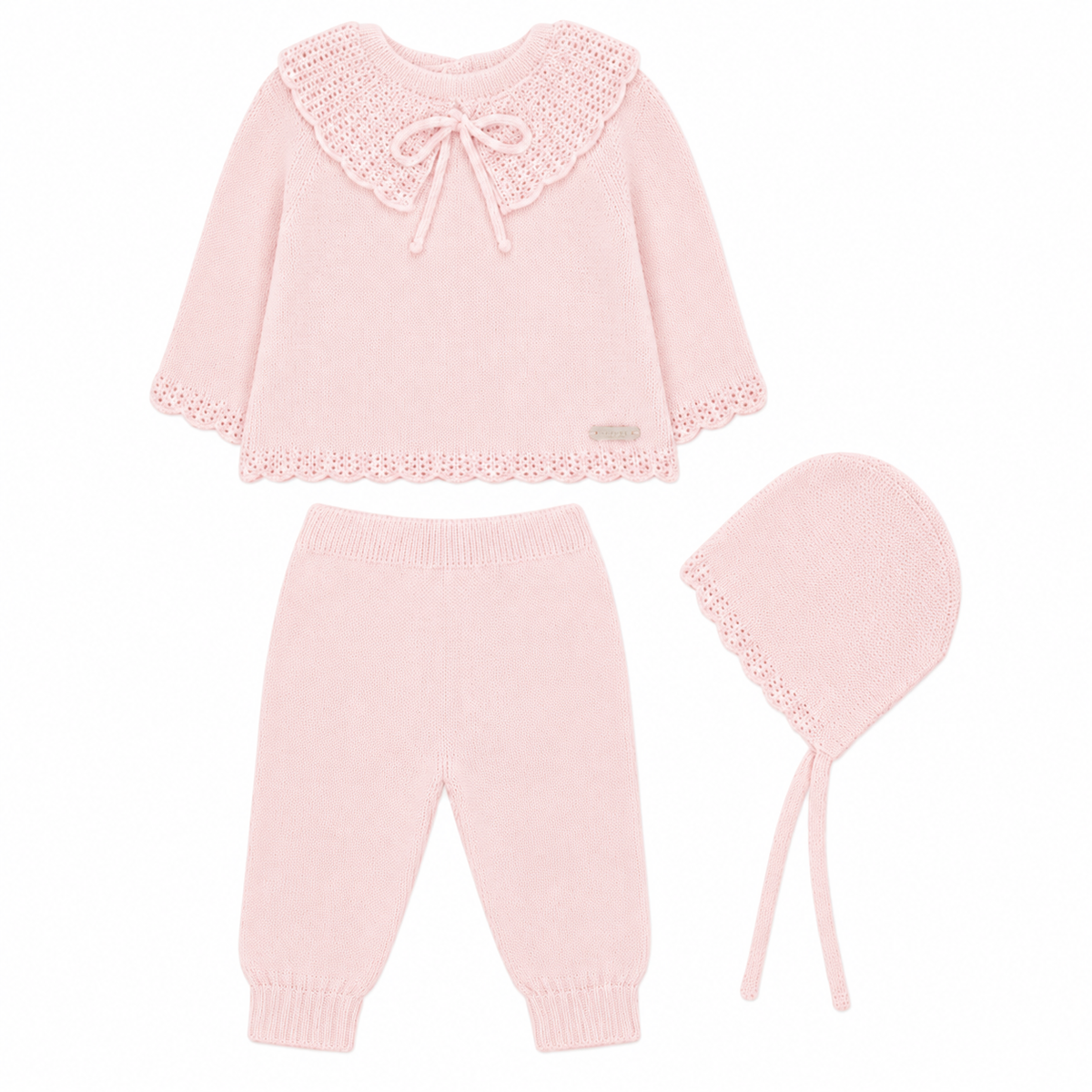 Martin Aranda Pale Pink Knit Bow Outfit