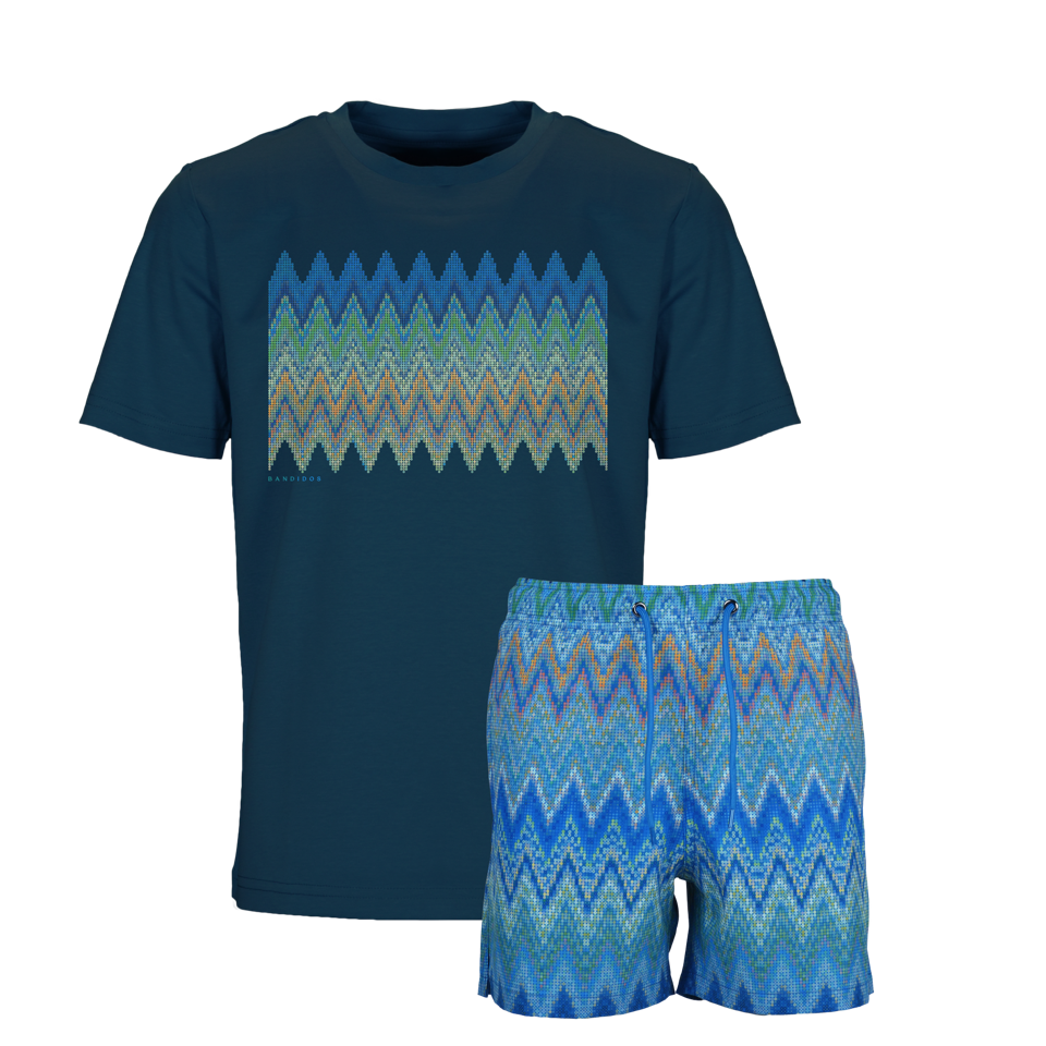 Moda Bandidos Blue SQ Zig Swimshorts Set