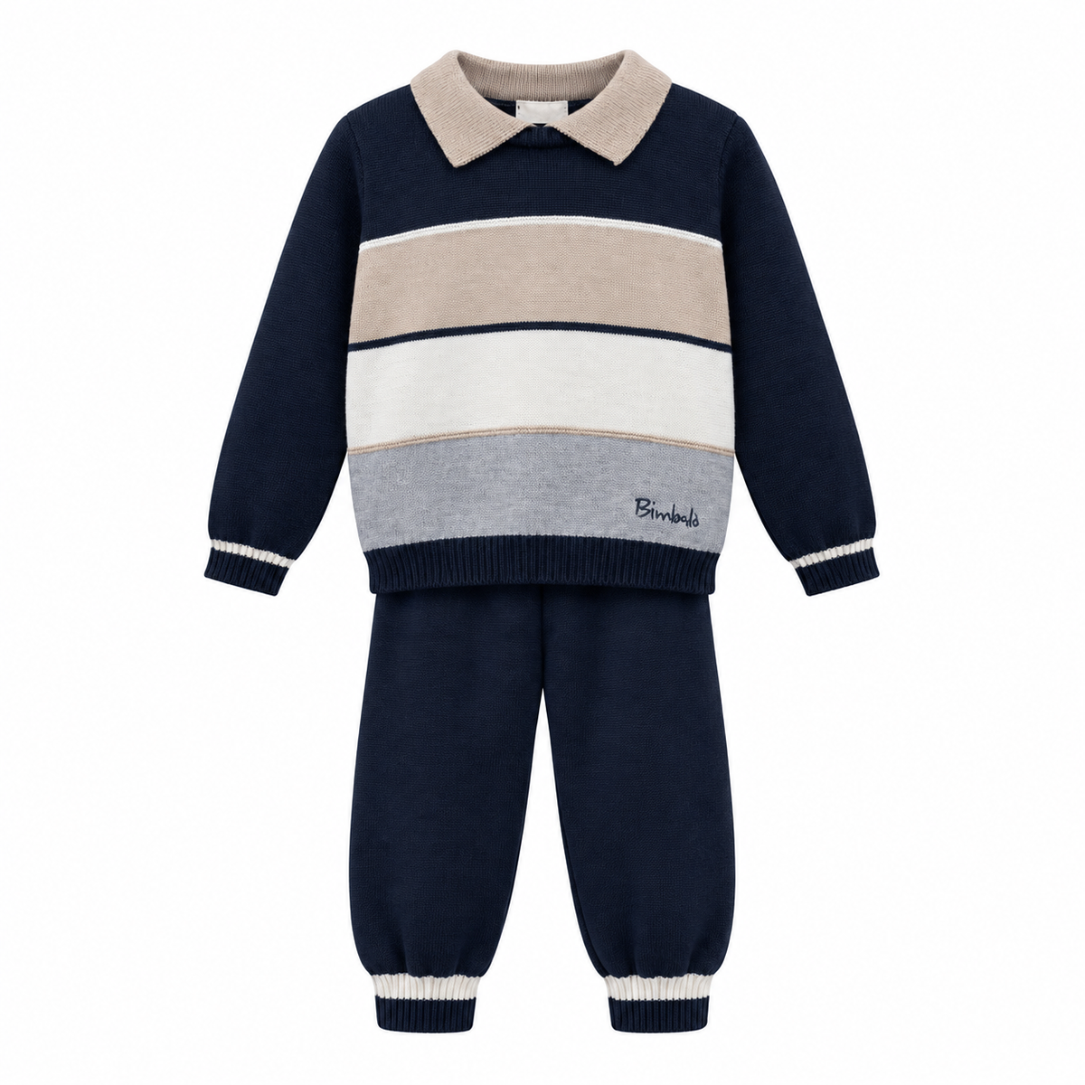 Bimbalo Baby Boys Navy/Beige Trouser Set