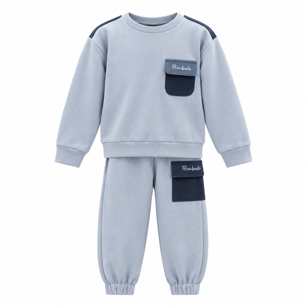 Bimbalo Baby Boys Blue Pocket Jogsuit