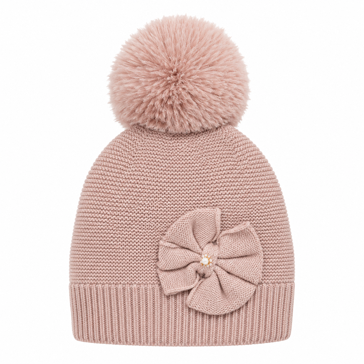 Jamiks Girls Pink Bow Pom Pom Huntley Hat