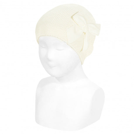 Condor Cream Velvet Bow Hat