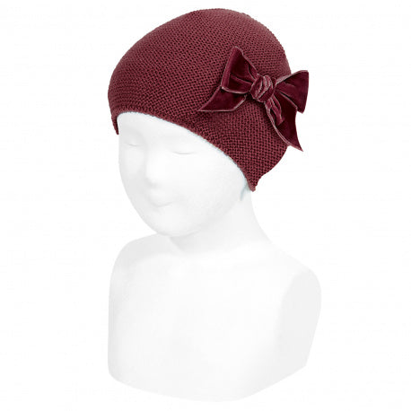 Condor Burgundy Velvet Bow Hat