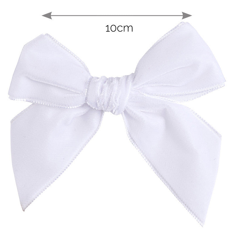 Condor White Velvet Bow