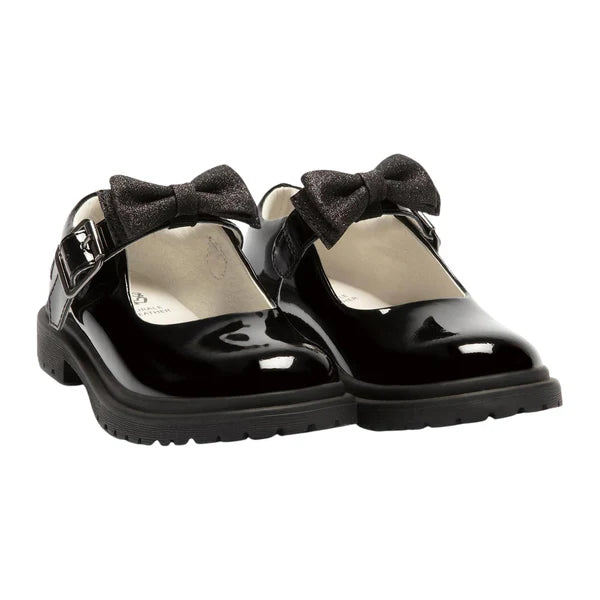 Lelli Kelly Black Bow Patent Mollie School Shoes