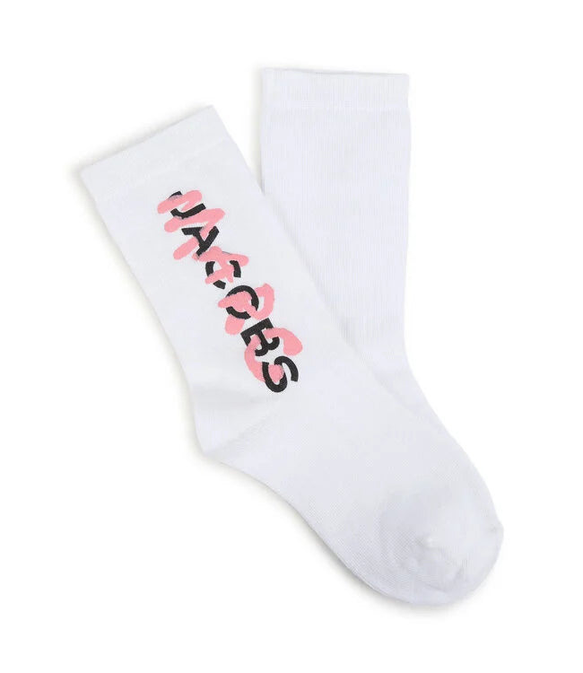 Marc Jacobs Girls White & Pink Socks