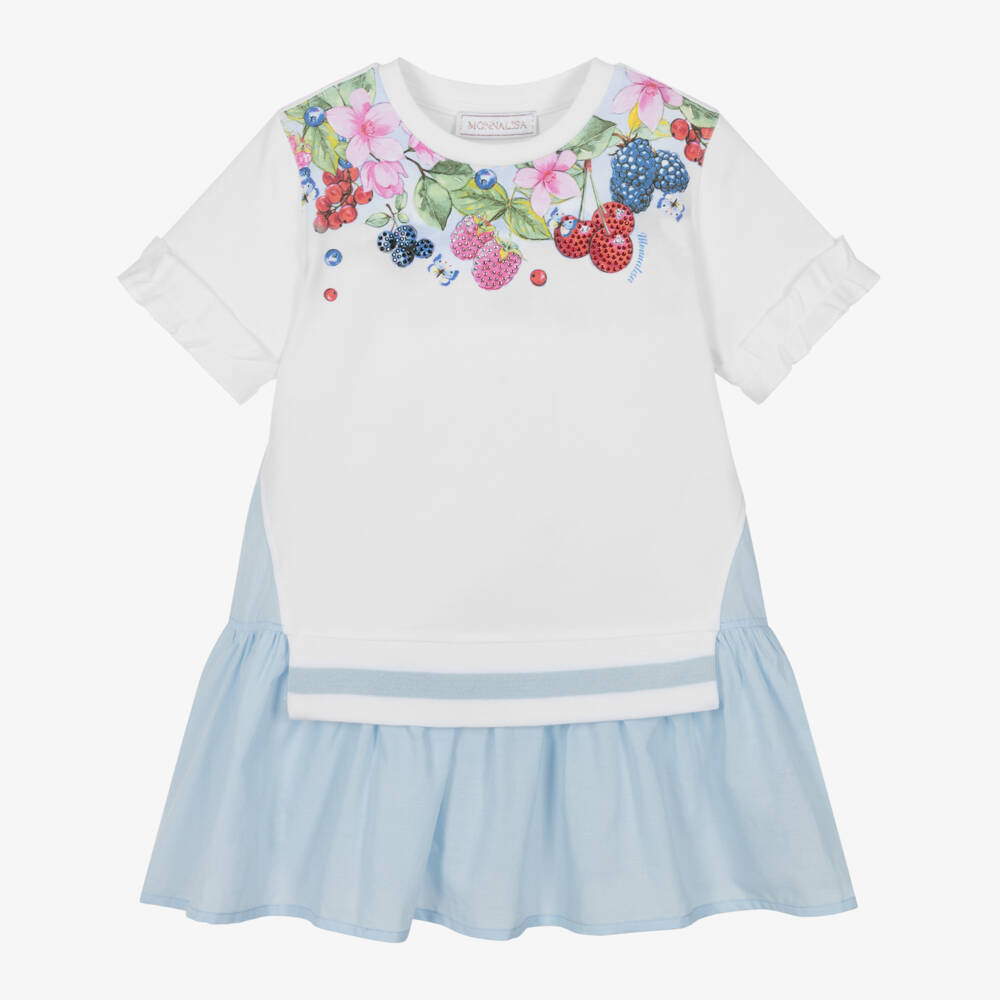 Monnalisa Girls Fruit Drop Waist Dress